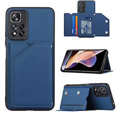 Funda Lujo Cuero Carcasa Y01B para Xiaomi Poco X4 NFC Azul