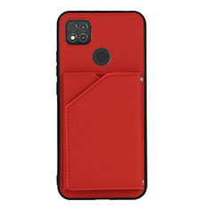 Funda Lujo Cuero Carcasa Y01B para Xiaomi Redmi 9 India Rojo