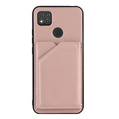 Funda Lujo Cuero Carcasa Y01B para Xiaomi Redmi 9C NFC Oro Rosa