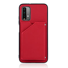 Funda Lujo Cuero Carcasa Y01B para Xiaomi Redmi 9T 4G Rojo