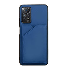 Funda Lujo Cuero Carcasa Y01B para Xiaomi Redmi Note 11 Pro 4G Azul