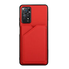 Funda Lujo Cuero Carcasa Y01B para Xiaomi Redmi Note 11 Pro 4G Rojo