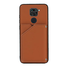 Funda Lujo Cuero Carcasa Y01B para Xiaomi Redmi Note 9 Marron