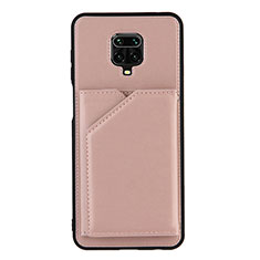 Funda Lujo Cuero Carcasa Y01B para Xiaomi Redmi Note 9 Pro Oro Rosa