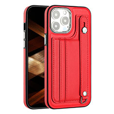 Funda Lujo Cuero Carcasa Y02B para Apple iPhone 14 Pro Rojo