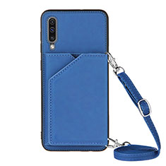 Funda Lujo Cuero Carcasa Y02B para Samsung Galaxy A50 Azul