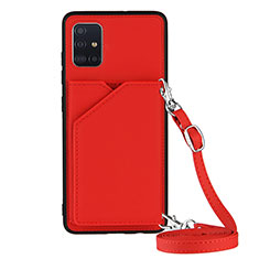 Funda Lujo Cuero Carcasa Y02B para Samsung Galaxy A51 4G Rojo