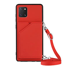 Funda Lujo Cuero Carcasa Y02B para Samsung Galaxy A81 Rojo