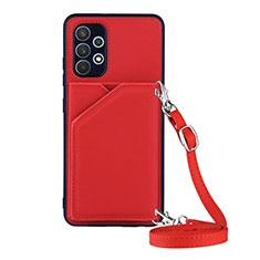 Funda Lujo Cuero Carcasa Y02B para Samsung Galaxy M32 5G Rojo