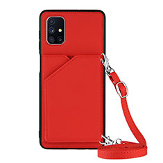 Funda Lujo Cuero Carcasa Y02B para Samsung Galaxy M51 Rojo