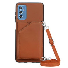 Funda Lujo Cuero Carcasa Y02B para Samsung Galaxy M52 5G Marron