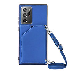 Funda Lujo Cuero Carcasa Y02B para Samsung Galaxy Note 20 Ultra 5G Azul