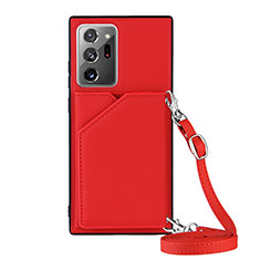 Funda Lujo Cuero Carcasa Y02B para Samsung Galaxy Note 20 Ultra 5G Rojo