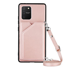 Funda Lujo Cuero Carcasa Y02B para Samsung Galaxy S10 Lite Oro Rosa