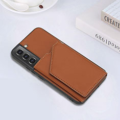 Funda Lujo Cuero Carcasa Y02B para Samsung Galaxy S21 5G Marron