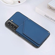 Funda Lujo Cuero Carcasa Y02B para Samsung Galaxy S21 FE 5G Azul