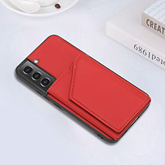 Funda Lujo Cuero Carcasa Y02B para Samsung Galaxy S21 FE 5G Rojo