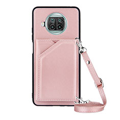 Funda Lujo Cuero Carcasa Y02B para Xiaomi Mi 10T Lite 5G Oro Rosa