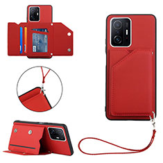Funda Lujo Cuero Carcasa Y02B para Xiaomi Mi 11T 5G Rojo