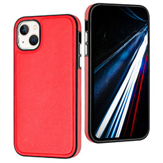 Funda Lujo Cuero Carcasa Y03B para Apple iPhone 13 Rojo