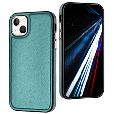 Funda Lujo Cuero Carcasa Y03B para Apple iPhone 14 Plus Verde