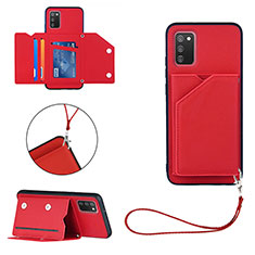 Funda Lujo Cuero Carcasa Y03B para Samsung Galaxy A02s Rojo