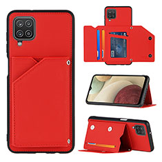 Funda Lujo Cuero Carcasa Y03B para Samsung Galaxy A12 Rojo