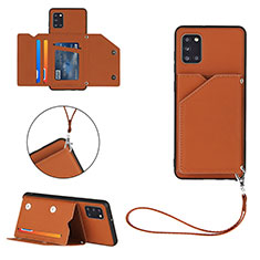 Funda Lujo Cuero Carcasa Y03B para Samsung Galaxy A31 Marron