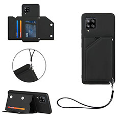 Funda Lujo Cuero Carcasa Y03B para Samsung Galaxy A42 5G Negro