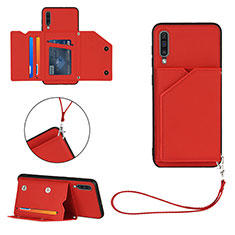 Funda Lujo Cuero Carcasa Y03B para Samsung Galaxy A50 Rojo