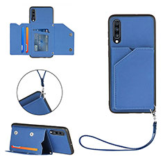 Funda Lujo Cuero Carcasa Y03B para Samsung Galaxy A70 Azul