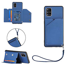 Funda Lujo Cuero Carcasa Y03B para Samsung Galaxy A71 5G Azul