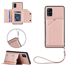 Funda Lujo Cuero Carcasa Y03B para Samsung Galaxy A71 5G Oro Rosa