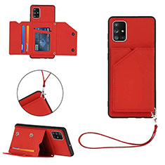 Funda Lujo Cuero Carcasa Y03B para Samsung Galaxy A71 5G Rojo