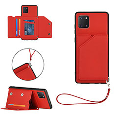 Funda Lujo Cuero Carcasa Y03B para Samsung Galaxy A81 Rojo