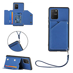 Funda Lujo Cuero Carcasa Y03B para Samsung Galaxy A91 Azul