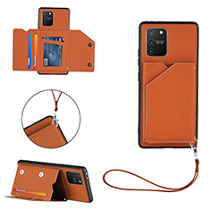 Funda Lujo Cuero Carcasa Y03B para Samsung Galaxy M80S Marron