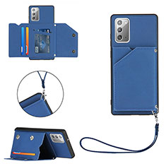 Funda Lujo Cuero Carcasa Y03B para Samsung Galaxy Note 20 5G Azul