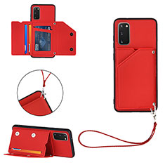 Funda Lujo Cuero Carcasa Y03B para Samsung Galaxy S20 5G Rojo