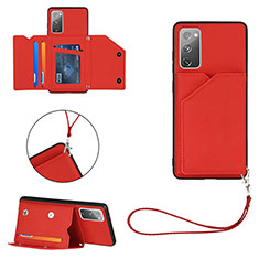 Funda Lujo Cuero Carcasa Y03B para Samsung Galaxy S20 FE (2022) 5G Rojo