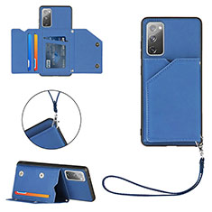Funda Lujo Cuero Carcasa Y03B para Samsung Galaxy S20 Lite 5G Azul