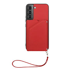 Funda Lujo Cuero Carcasa Y03B para Samsung Galaxy S21 5G Rojo