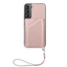 Funda Lujo Cuero Carcasa Y03B para Samsung Galaxy S21 FE 5G Oro Rosa