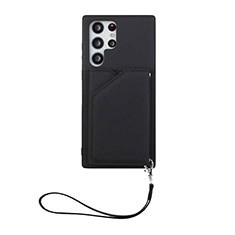 Funda Lujo Cuero Carcasa Y03B para Samsung Galaxy S23 Ultra 5G Negro