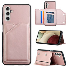 Funda Lujo Cuero Carcasa Y04B para Samsung Galaxy A04s Oro Rosa