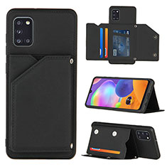 Funda Lujo Cuero Carcasa Y04B para Samsung Galaxy A31 Negro