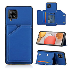 Funda Lujo Cuero Carcasa Y04B para Samsung Galaxy A42 5G Azul