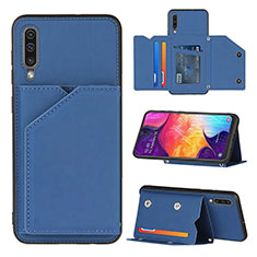 Funda Lujo Cuero Carcasa Y04B para Samsung Galaxy A50 Azul