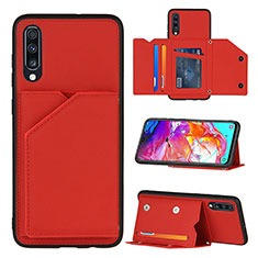 Funda Lujo Cuero Carcasa Y04B para Samsung Galaxy A70 Rojo