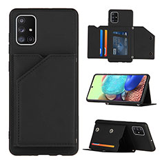 Funda Lujo Cuero Carcasa Y04B para Samsung Galaxy A71 4G A715 Negro